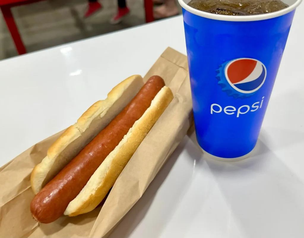 Costco food court Hot Dog & Soda Combo