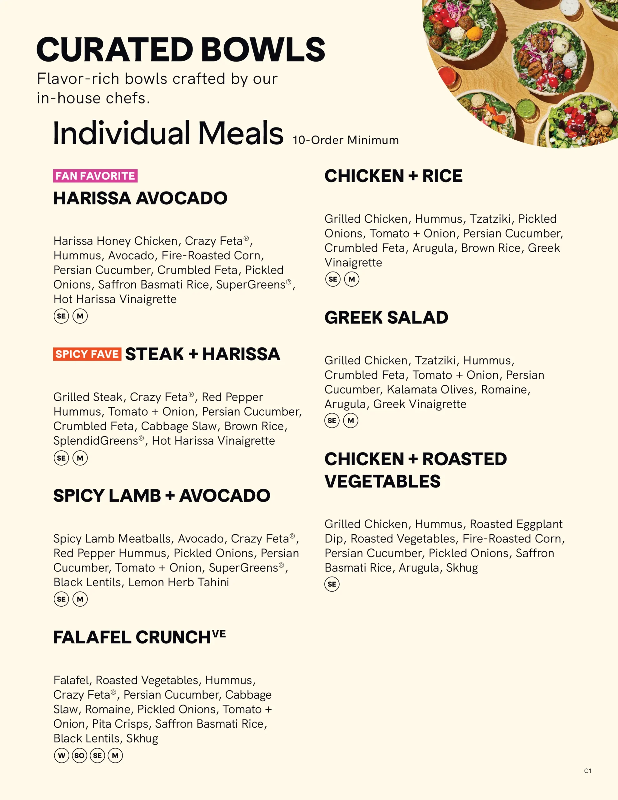 Cava Catering Menu