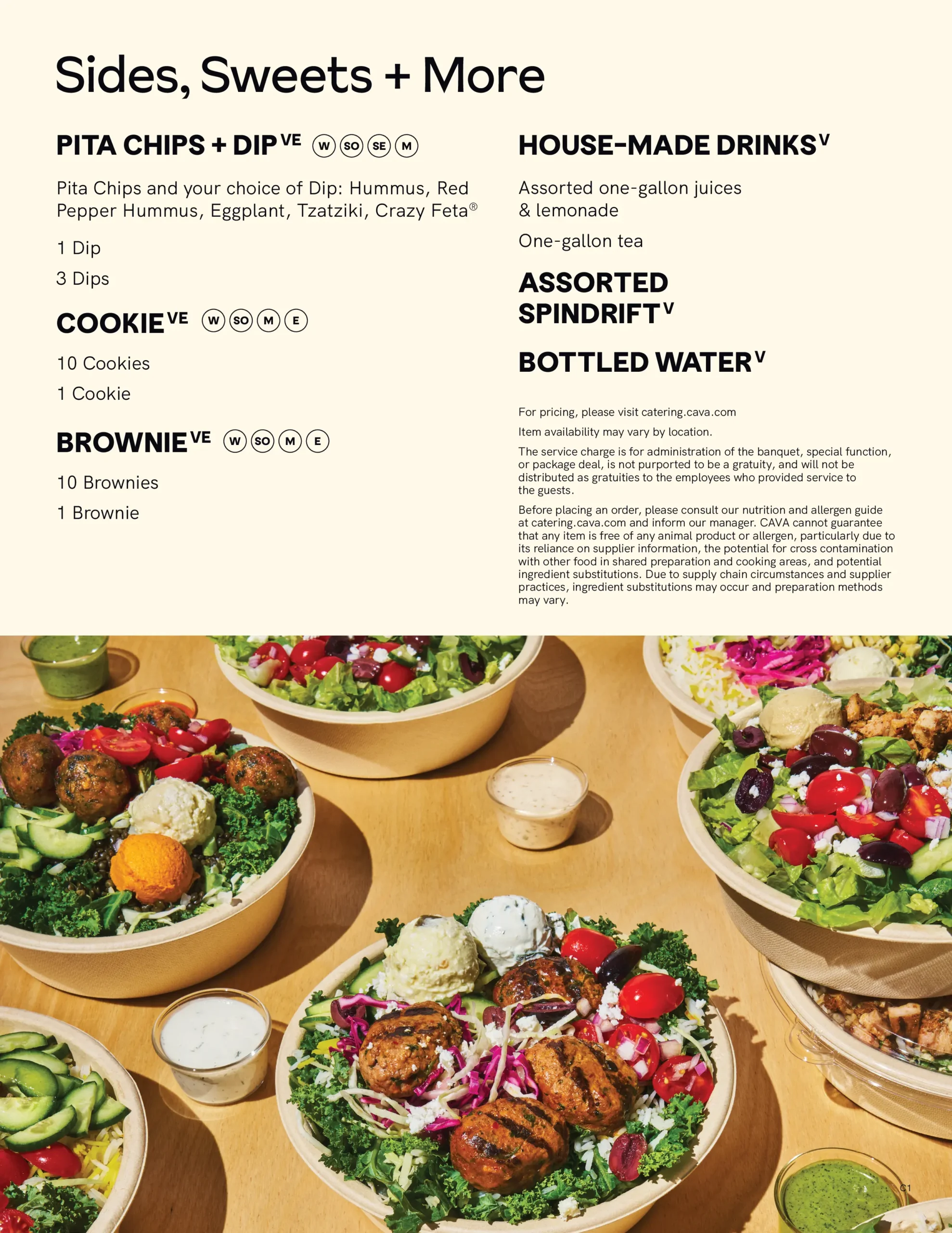Cava Catering Menu