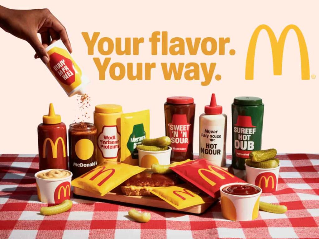 McDonald's Condiments Menu with Price